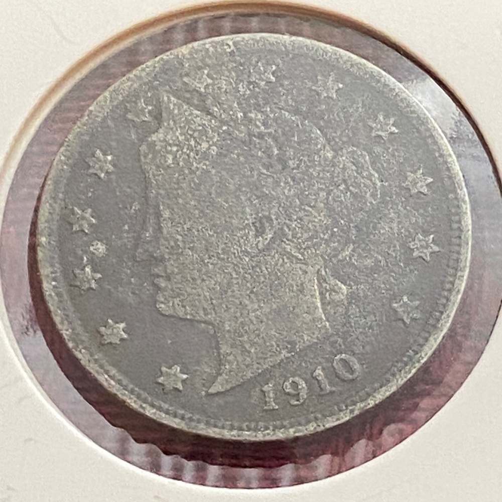 Antique 1910 Liberty Head “V” Nickel USA Coin